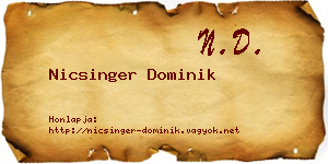 Nicsinger Dominik névjegykártya